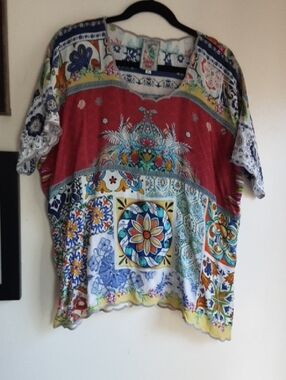 Johnny Was Embroidered Parrot Patch in Green, Red, Yellow